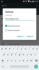 NodeMcu smartphone inserimento password