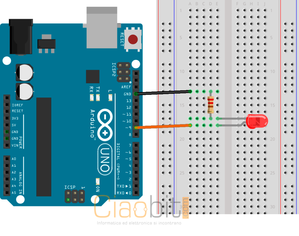 arduino genuino led dimmer seriale