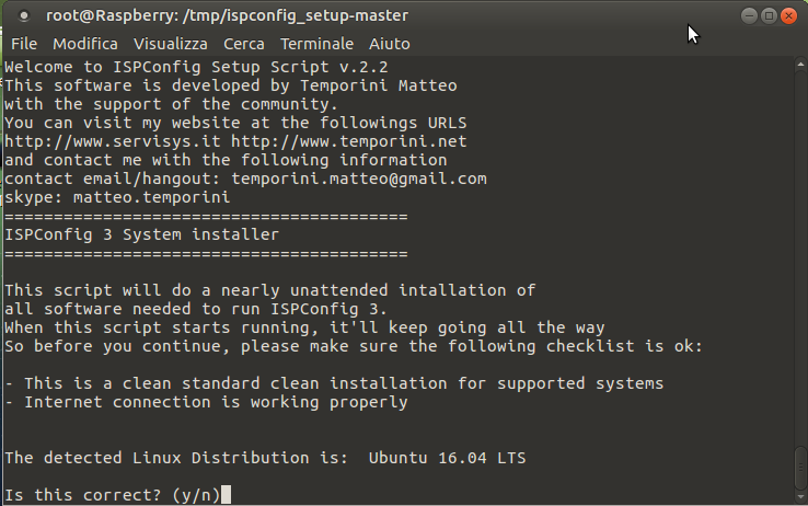 come installare ISPConfig su Raspberry Pi3 con script automatico 